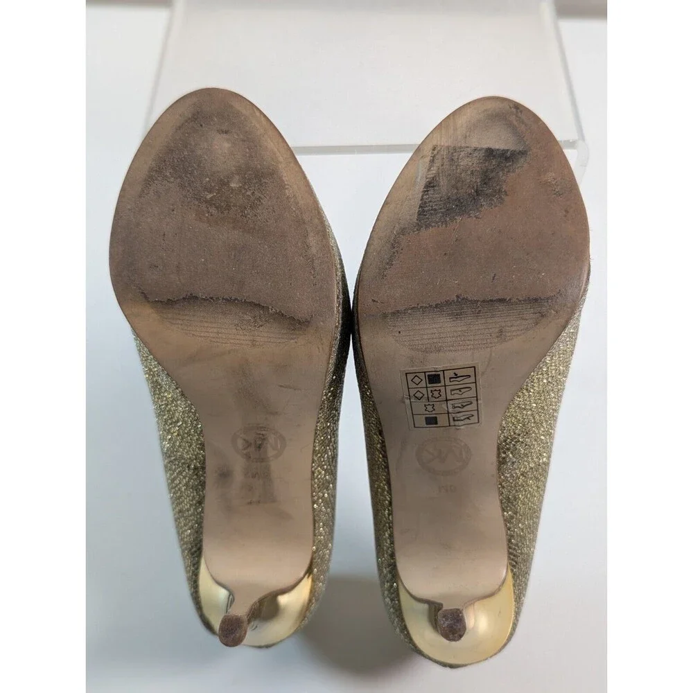 Michael Kors York Platform Gold Metallic Leather Size - 6M